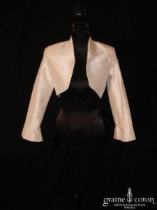 Romance - Boléro manches 3/4 en soie sauvage ivoire