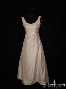 Catherine Varnier - Robe une pièce empire en soie sauvage ivoire