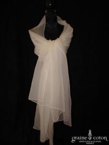 Catherine Varnier - Étole en organza de soie ivoire