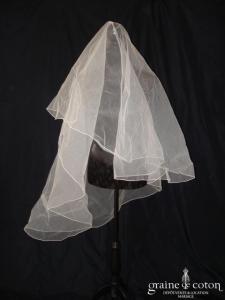 Voile mi long en tulle ivoire
