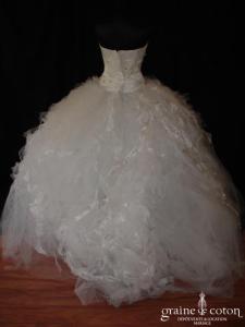 Courman - Robe une pièce en tulle pailleté et dentelle