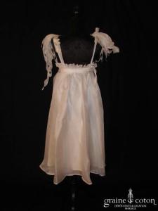 Monique Germain - Robe courte empire en organza de soie et bretelles