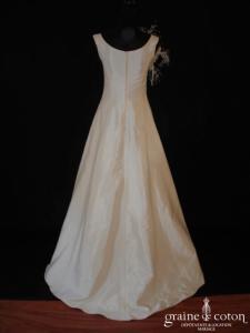 Alexis Mariage - Robe en soie sauvage ivoire avec larges bretelles