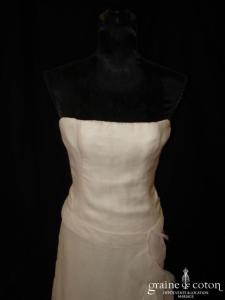 Célestina Agostino - Robe une pièce en organza de soie ivoire