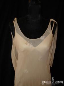 Fanny Lieutard - Robe en soie et sur robe en mousseline de soie champagne