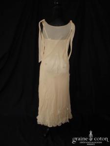 Fanny Lieutard - Robe en soie et sur robe en mousseline de soie champagne