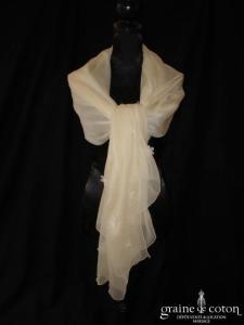 Fanny Lieutard - Étole en mousseline de soie champagne