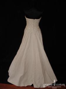 Torrente - Robe une pièce en piqué de coton ivoire et paillettes