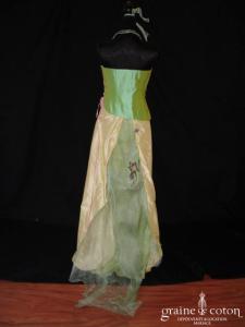 Elsa Gary - Robe deux pièces en soie sauvage vert amande et jaune