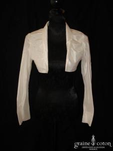 Marylise - Boléro manches longues en taffetas ivoire