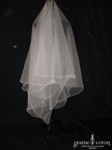 Marylise - Voile long de 2 mètres en tulle ivoire