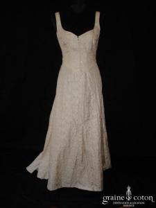 Corinne Sarrut - Robe une pièce en taffetas de soie ivoire