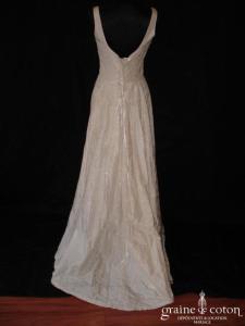 Corinne Sarrut - Robe une pièce en taffetas de soie ivoire