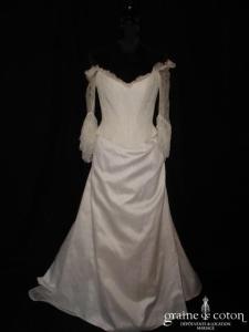 Cymbeline - Robe deux pièces en dentelle et mikado ivoire