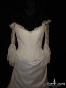 Cymbeline - Robe deux pièces en dentelle et mikado ivoire