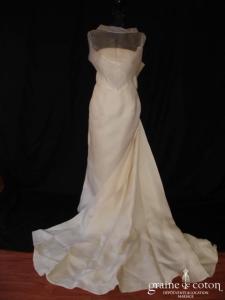 Création - Boléro à col bénitier en organza de soie, assorti à la robe n°1372