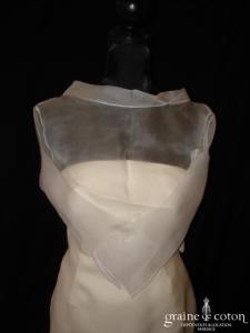Création - Boléro à col bénitier en organza de soie, assorti à la robe n°1372