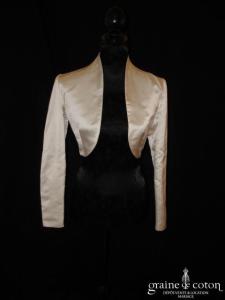 Pronuptia - Boléro manches longues en soie ivoire