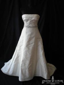 Manuel Mota pour Pronovias - Ceinture en organza de soie et strass pour la robe Sénégal