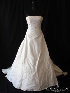 Pronuptia - Robe une pièce en soie sauvage ivoire