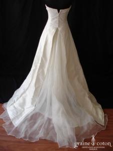 Pronuptia - Robe une pièce en soie sauvage ivoire