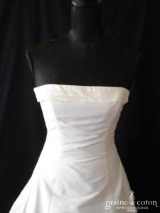 Pronuptia - Robe une pièce en soie sauvage ivoire