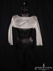 Courman - Boléro en organza de soie ivoire