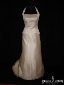 Linéa Raffaëlli - Robe deux pièces en organza de soie et satin de soie ivoire