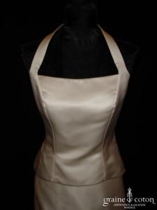 Linéa Raffaëlli - Robe deux pièces en organza de soie et satin de soie ivoire