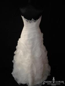 Pronuptia - Robe une pièce en satin et organza ivoire