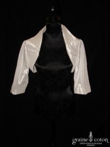 Linéa Raffaëlli - Boléro manches 3/4 en taffetas ivoire