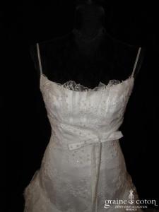 Mariées de Paris - Robe taille basse en tulle et dentelle