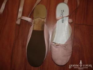 Repetto - Ballerines en cuir ouvertes avec rubans de satin rose