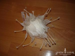 Joséphine - Boule plumes et perles - Diamètre 5 cm