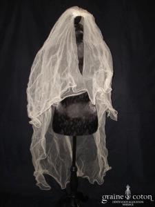 Voile mi long 1,50 mètres en tulle champagne