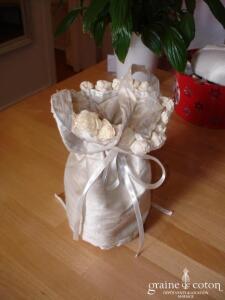 Petite bourse en soie sauvage ivoire