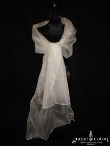 Cymbeline - Étole en organza de soie ivoire