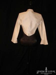 Romance - Boléro manches 3/4 en soie sauvage ivoire