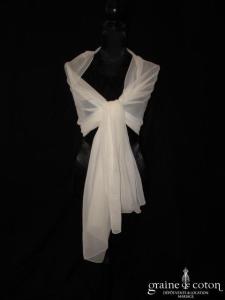 Étole en mousseline ivoire clair