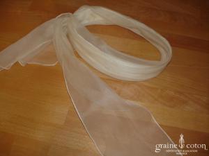 Bandeau en organza de soie ivoire
