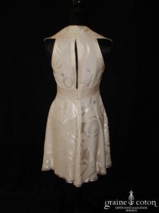 Armani - Robe courte en mousseline de soie ivoire clair