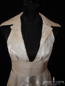 Armani - Robe courte en mousseline de soie ivoire clair