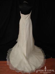 Jesus Peiro - Robe tour de cou en organza de soie ivoire