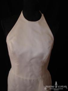 Jesus Peiro - Robe tour de cou en organza de soie ivoire