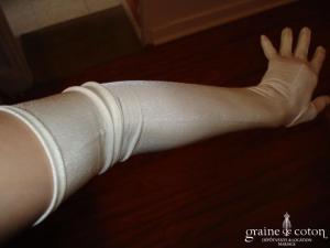 Gants longs ivoires