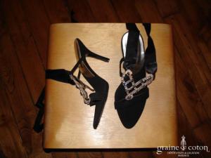 Sandales Daniela Cardia - Noires et swarovski