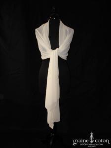 Cymbeline - Étole en mousseline de soie ivoire