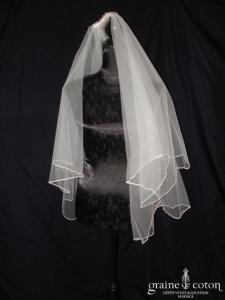 Voile mi long en tulle ivoire