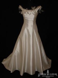 Ava Marillages - Robe en mikado de satin ivoire