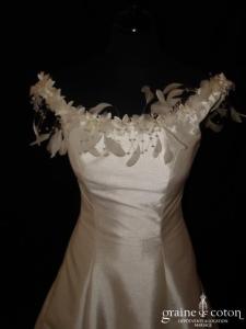 Ava Marillages - Robe en mikado de satin ivoire